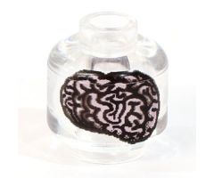 Minifigure, Head without Face Purple Brain Pattern - Blocked Open Stud