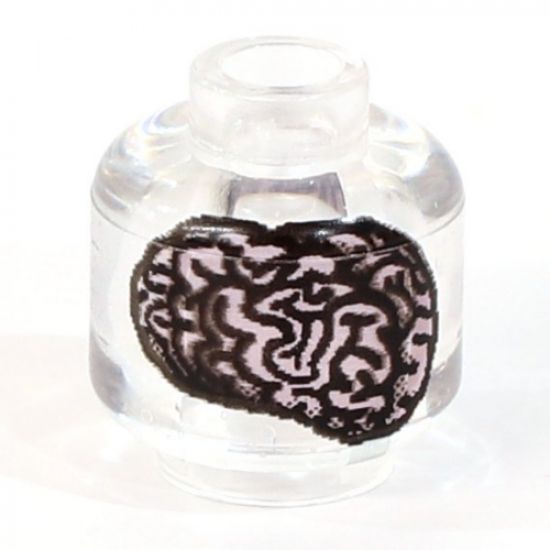 Minifigure, Head without Face Purple Brain Pattern - Blocked Open Stud
