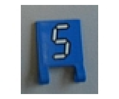 Flag 2 x 2 Square with White Number 5 with Black Outline on Blue Background Pattern (Sticker) - Set 3569
