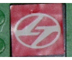 Tile 2 x 2 with White Stylized 'TT' in Ellipse on Red Background Pattern (Sticker) - Set 8448