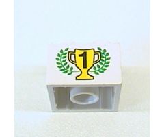 Brick 2 x 2 with Gold 1st Place Cup and Laurels Pattern