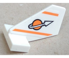 Tail Shuttle, Small with Modified Classic Space Logo and Two Orange Lines Pattern on Both Sides (Stickers) - Set 7645