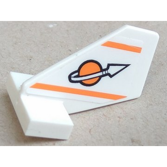 Tail Shuttle, Small with Modified Classic Space Logo and Two Orange Lines Pattern on Both Sides (Stickers) - Set 7645