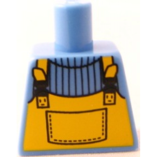 Torso Overalls Bright Orange over Sweater Pattern