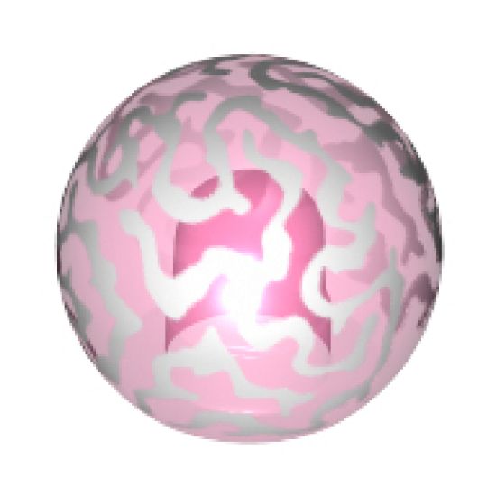 Ball Stud Receptacle with White Brain Fissures Pattern (Finial Round)