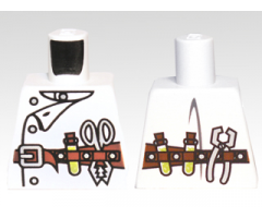 Torso Monster Fighters Scientist with Lab Coat and Tool Belt Pattern