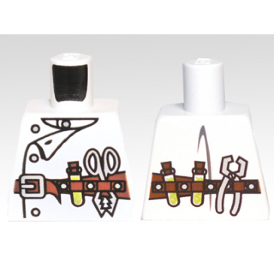 Torso Monster Fighters Scientist with Lab Coat and Tool Belt Pattern