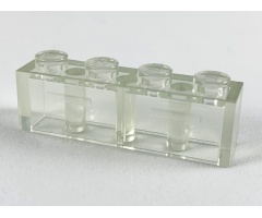 Brick 1 x 4 Transparent with Frosted Horizontal Lines
