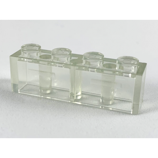 Brick 1 x 4 Transparent with Frosted Horizontal Lines
