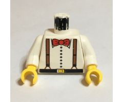 Torso Adventurers Desert Suspenders and Red Bow Tie Pattern / White Arms / Yellow Hands