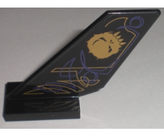 Tail Shuttle with Purple and Gold Skull and Lines Pattern on Left Side (Sticker) - Set 5984