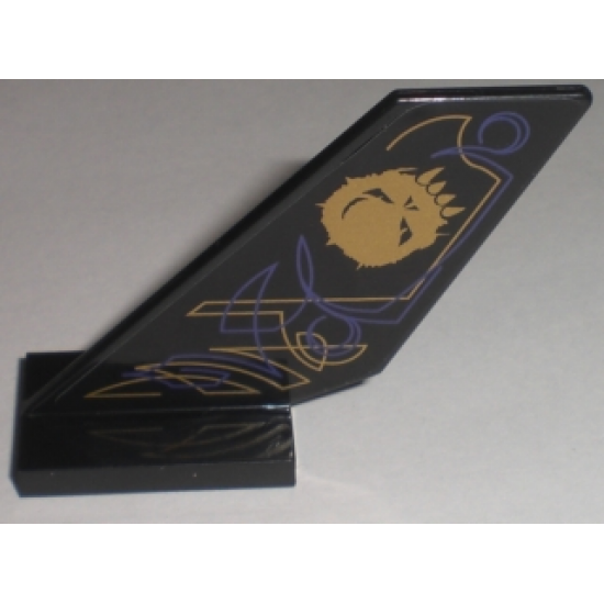 Tail Shuttle with Purple and Gold Skull and Lines Pattern on Left Side (Sticker) - Set 5984