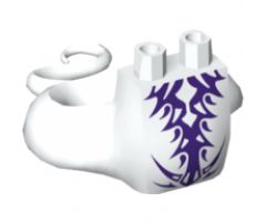 Lower Body with Tail, Dark Purple Tribal Tattoos Pattern