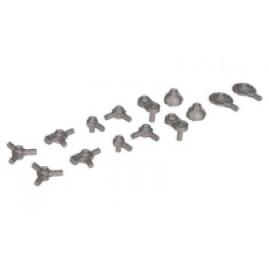 Minifigure, Weapon Pack Guns, Circular Saws, Nozzles, Mechanical Arms, 14 in Bag (Multipack)