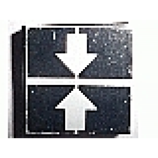 Tile 2 x 2 with White Crossed Lines and Arrows Down, Up Pattern (Sticker) - Set 8094