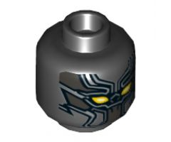 Minifigure, Head Mask Body Armor with Gray and Silver Intersecting Lines and Yellow Eyes Pattern - Hollow Stud