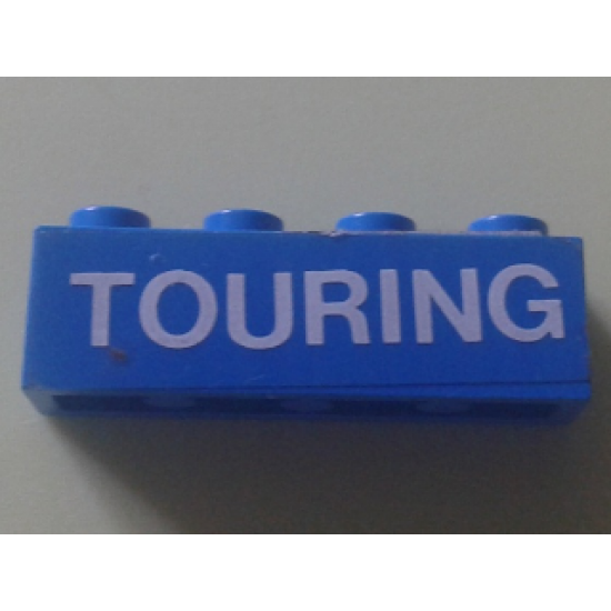 Brick 1 x 4 with White 'TOURING' Pattern (Sticker) - Set 1589-2