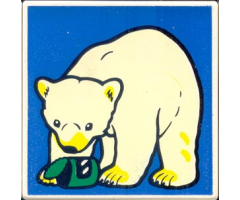 Duplo, Tile 2 x 2 x 1 with Polar Bear Mosaic Picture 08 Pattern (Set 1079)