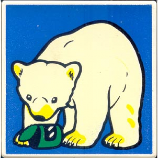 Duplo, Tile 2 x 2 x 1 with Polar Bear Mosaic Picture 08 Pattern (Set 1079)
