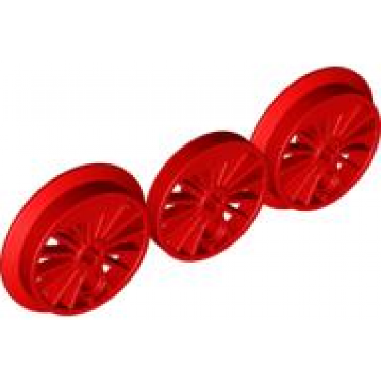 Wheel Train RC, Spoked with Technic Axle Hole and Counterweight, Blind and Flanged Driver, 3 in Bag (Multipack)