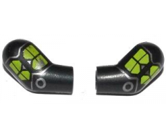 Arm, (Matching Left and Right) Pair with Lime Markings and Silver Circle and Lines Pattern