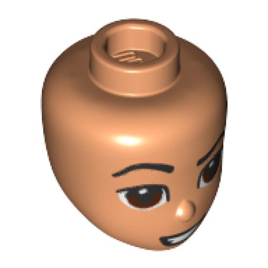 Mini Doll, Head Friends with Raised Right Eyebrow, Dark Brown Eyes, Crooked Smile Pattern (Aladdin)