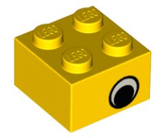 Brick 2 x 2 with Eye with White Pattern on Two Sides, Offset