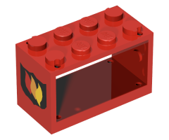 String Reel / Winch 2 x 4 x 2 Holder with Fire Logo Badge Pattern