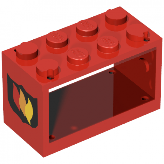 String Reel / Winch 2 x 4 x 2 Holder with Fire Logo Badge Pattern