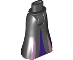Mini Doll, Legs with Hips and Skirt Full Length with Dark Purple and Metallic Pink Insets Pattern