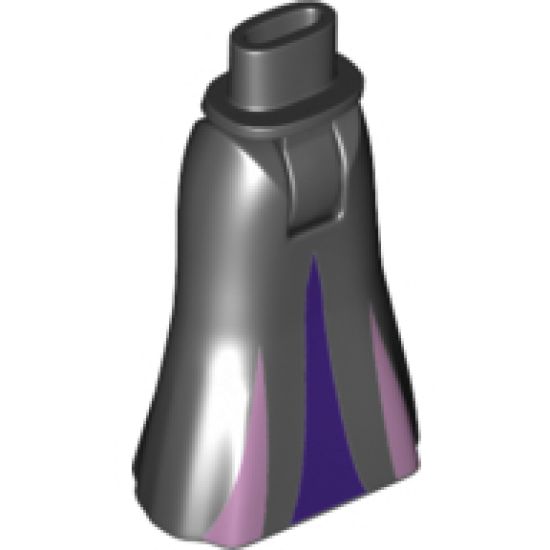 Mini Doll, Legs with Hips and Skirt Full Length with Dark Purple and Metallic Pink Insets Pattern