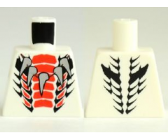 Torso Ninjago Snake Five Tooth Necklace with Expanded Red and Black Scales Pattern
