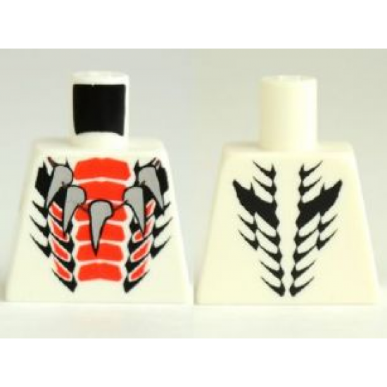 Torso Ninjago Snake Five Tooth Necklace with Expanded Red and Black Scales Pattern