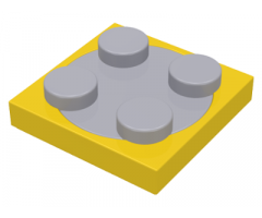 Turntable 2 x 2 Plate, Base with Light Bluish Gray Turntable 2 x 2 Plate, Top (3680 / 3679)