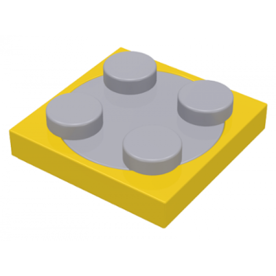 Turntable 2 x 2 Plate, Base with Light Bluish Gray Turntable 2 x 2 Plate, Top (3680 / 3679)