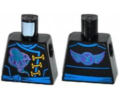 Torso Ninjago Robe with Gold Clasps, Jay Power Symbol, Blue Sash and Emblem and Wings on Back Pattern