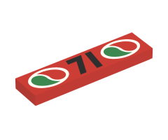 Tile 1 x 4 with Octan Logos and '71' Pattern