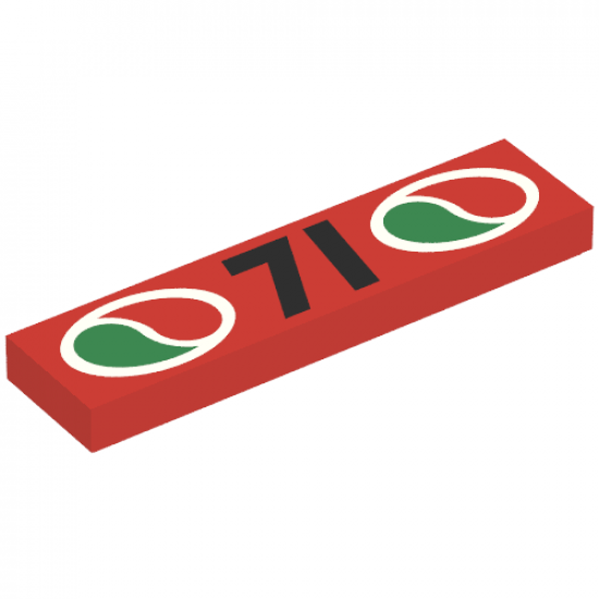 Tile 1 x 4 with Octan Logos and '71' Pattern