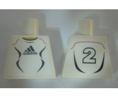 Torso Soccer Adidas Logo, White and Black No.2 Pattern (Stickers)