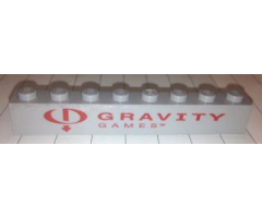 Brick 1 x 8 with Red 'GRAVITY GAMES' on Transparent Background Pattern (Sticker) - Set 3537