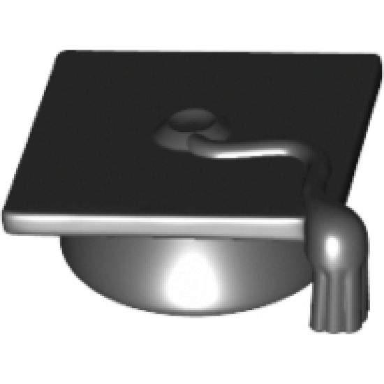 Minifigure, Headgear Cap, Graduation Mortarboard with Tassel