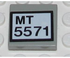 Tile 2 x 2 with 'MT 5571' Pattern (Sticker) - Set 5571