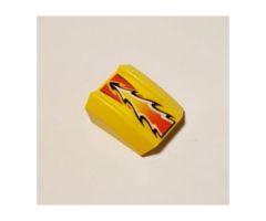 Slope, Curved 2 x 2 Lip with Red/White/Black Flame Pattern