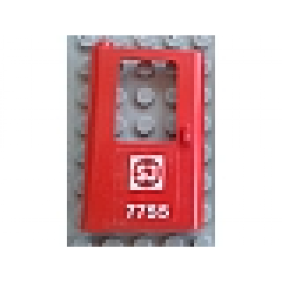 Door 1 x 4 x 5 Train Left with Swedish 'SJ 7755' Pattern (Sticker) - Set 7755