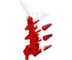 Bionicle Weapon Small Blade with 4 Spikes, Marbled Red Pattern (Krika)