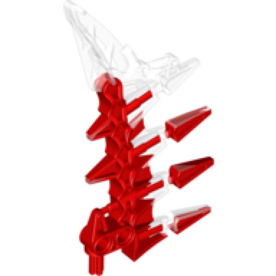 Bionicle Weapon Small Blade with 4 Spikes, Marbled Red Pattern (Krika)