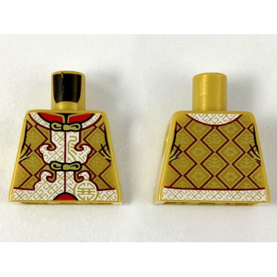 Torso Ornate Gold, White, and Dark Red Vest over Red Shirt Pattern