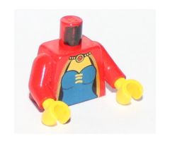 Torso Castle Knights Kingdom Blue Corset and Necklace Pattern (Maiden) / Red Arms / Yellow Hands