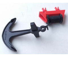 String Reel / Winch 1 x 4 x 2 Complete with String and Black Boat Anchor