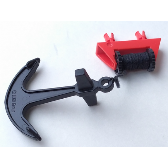 String Reel / Winch 1 x 4 x 2 Complete with String and Black Boat Anchor
